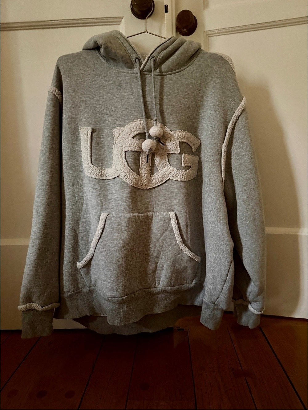 Telfar x Ugg gray shearling oversized hoodie XL